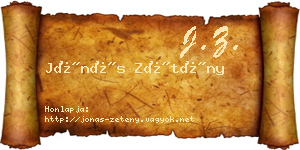 Jónás Zétény névjegykártya